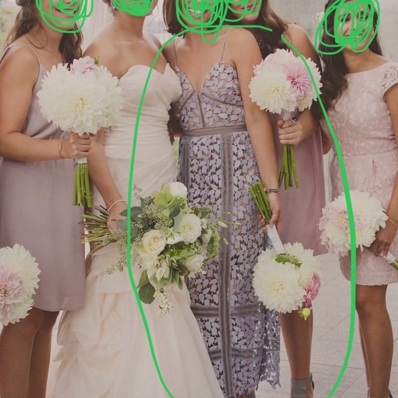 Self-Portrait light purple lace midi dress - Picture 2 of 8